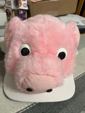 Plush Pink Pig Hat - Soft Animal Cap